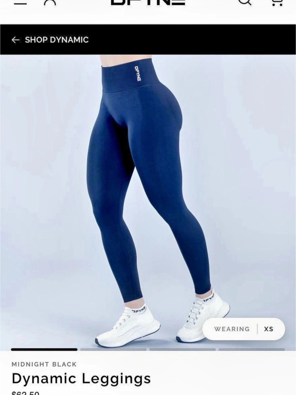 DFYNE Dynamic Leggings Ruched Navy Leggings Size Small